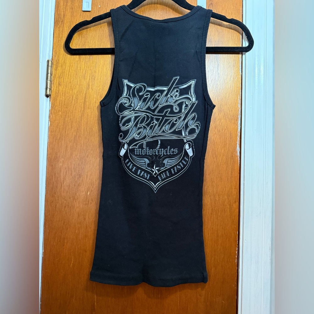 Live Fast Ride Faster Black Tank Top - Picture 2 of 3
